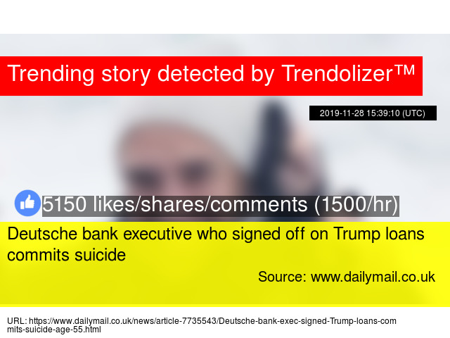 Deutsche Bank Executive Who Signed Off On Trump Loans Commits Suicide